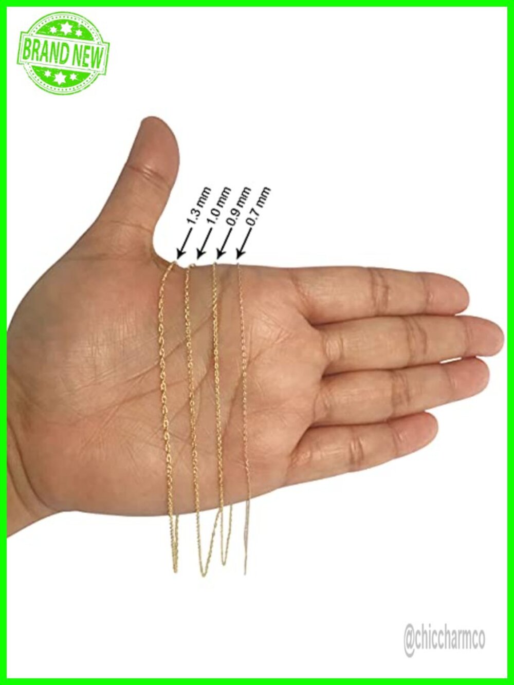10K Yellow Gold Rope Chain Necklace 18 Inch - Picture 2 of 6